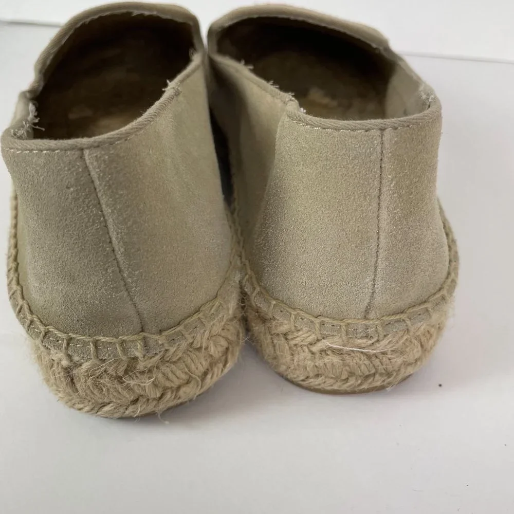 Jack Rogers Woman's Sz 10‎ Neural Tan Embroidered Espadrille Slide On Flats